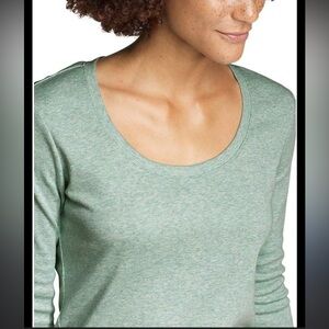 Eddie Bauer favorite Teal 3/4 Sleeve Scoop Neck Tee Women's size TXL